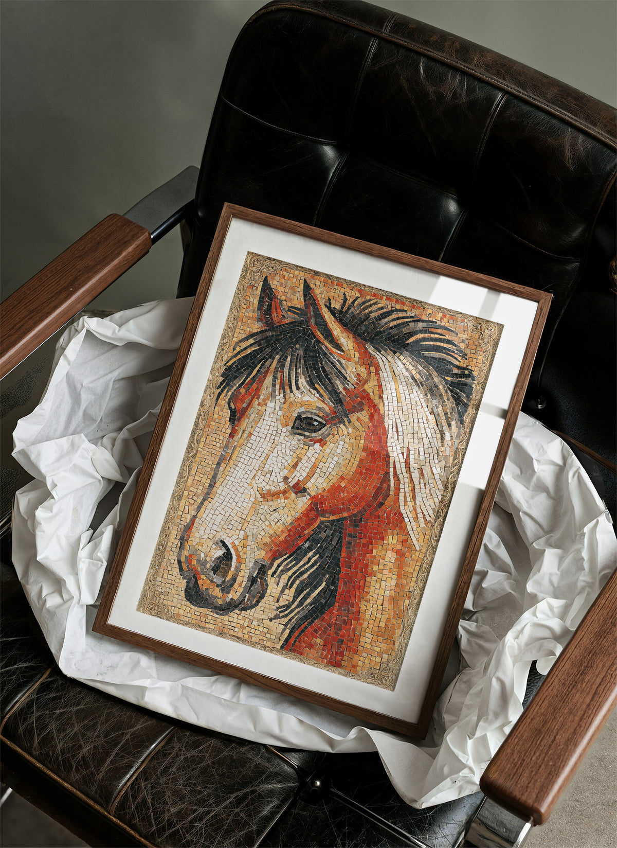 Chestnut Horse Mosaic Portrait