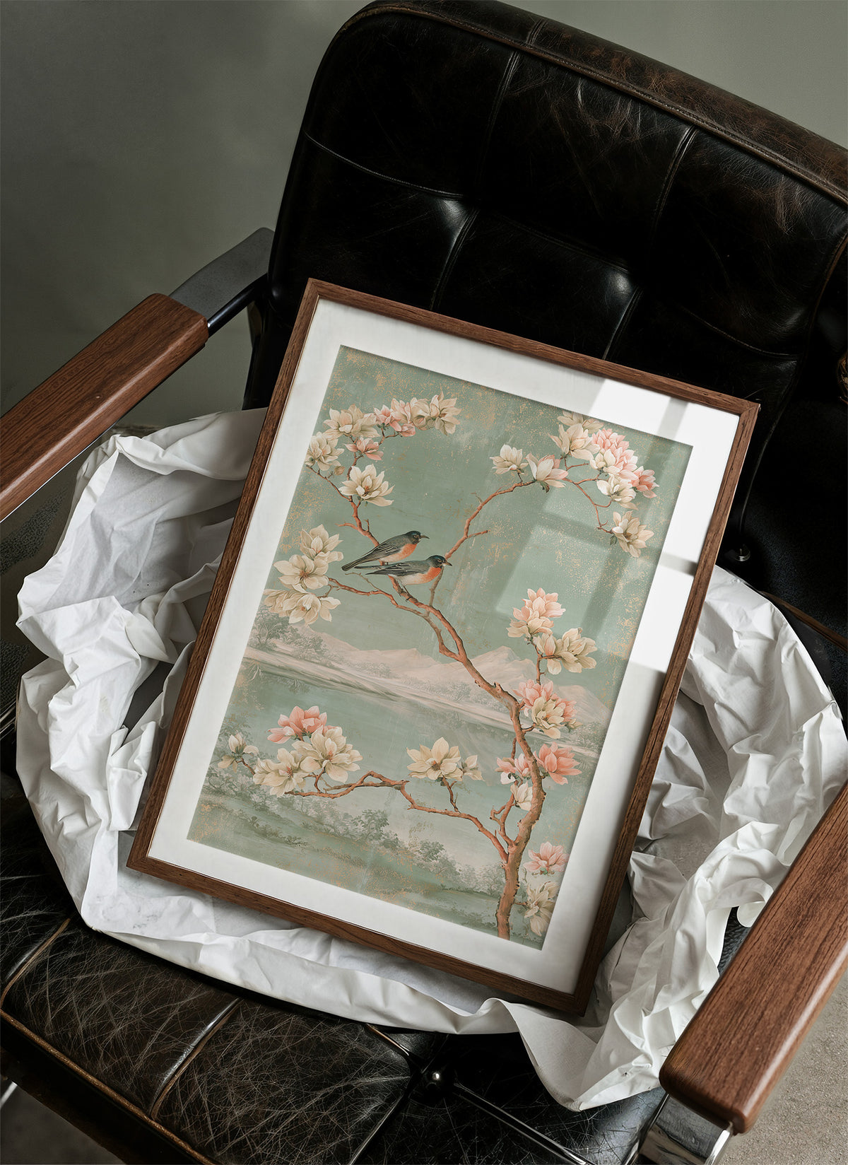 Songbirds in Magnolia Chinoiserie