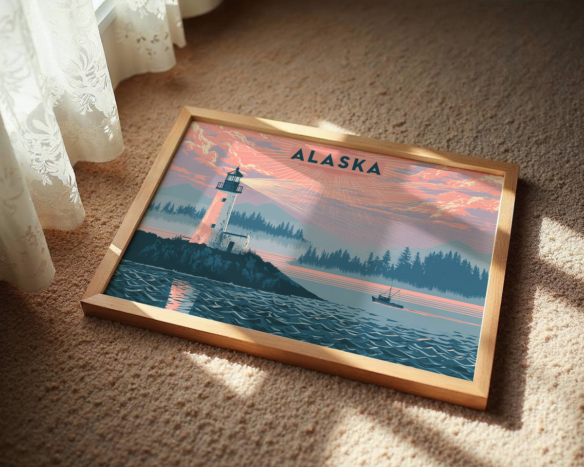 Alaska Lighthouse at Dusk
