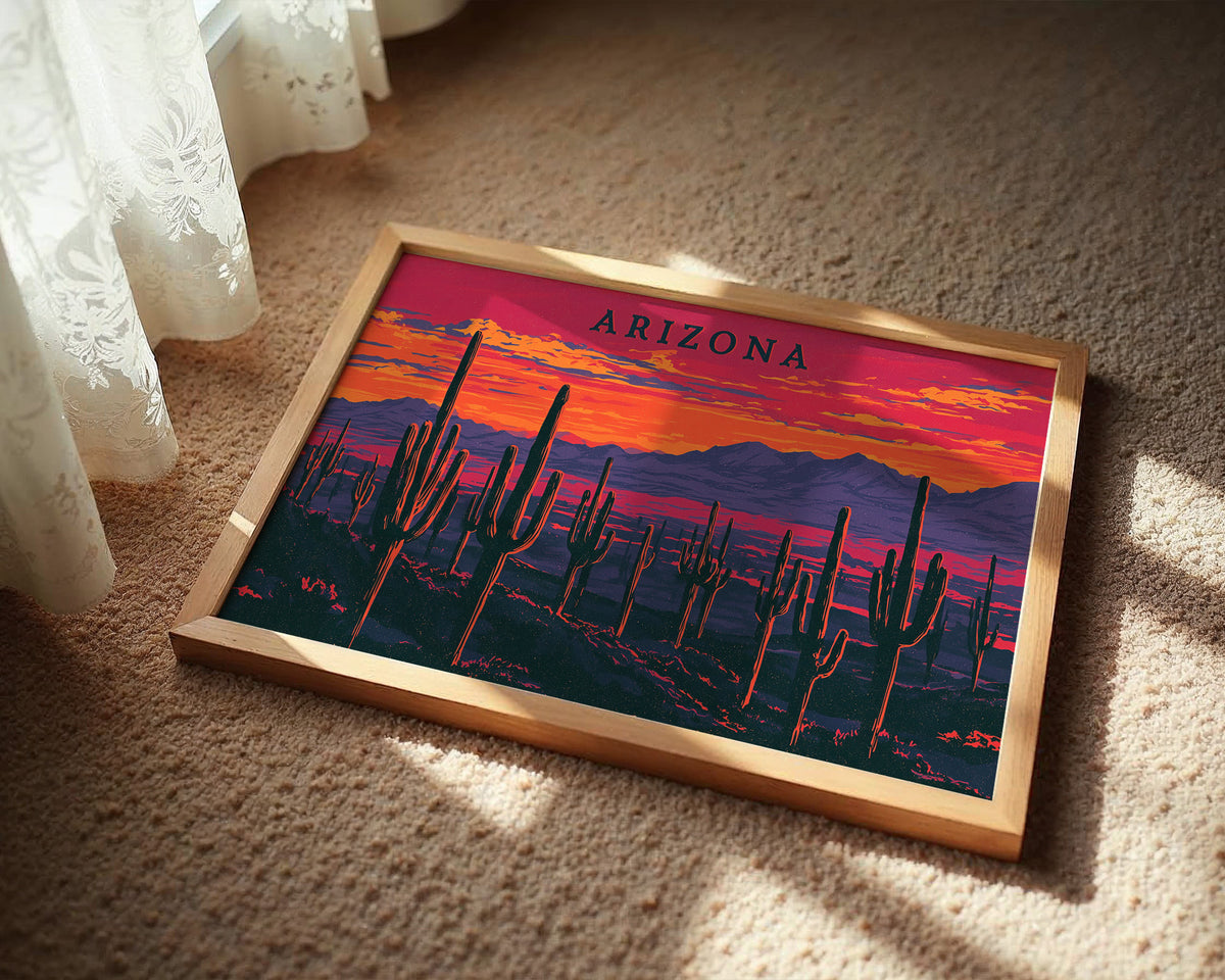 Arizona Saguaro Sunset Silhouettes
