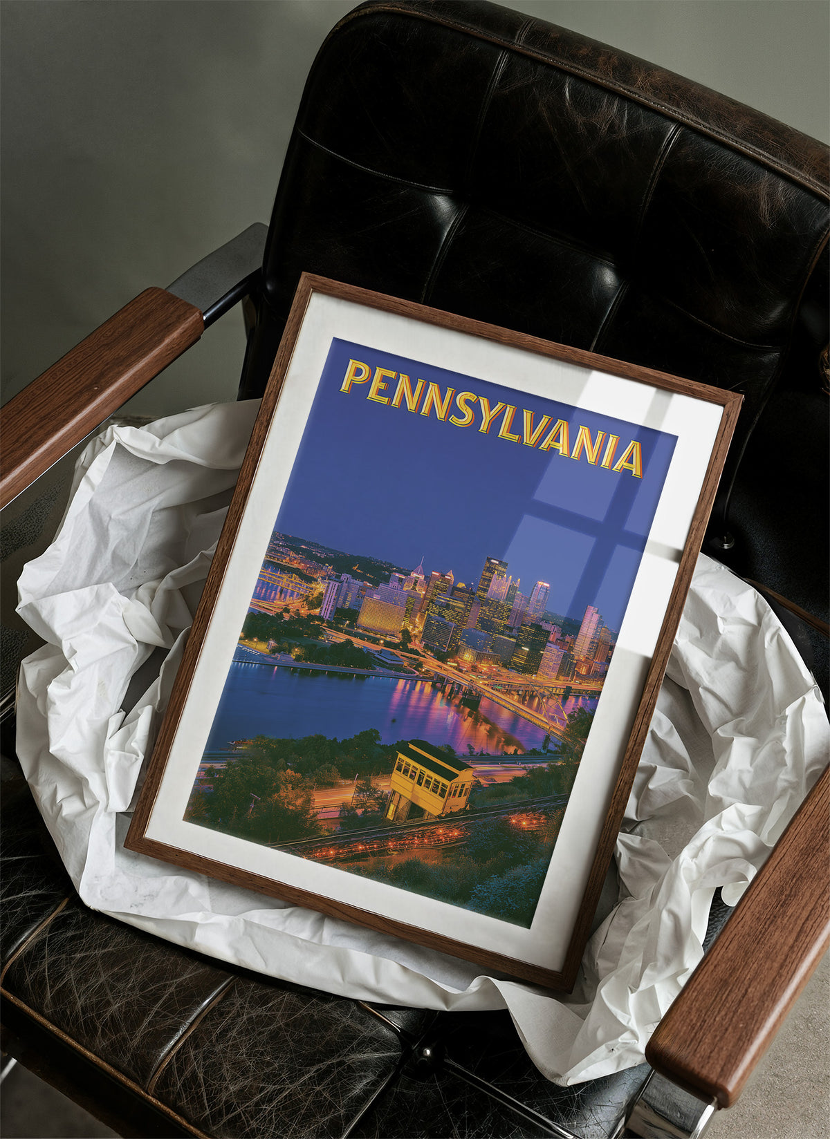 Pittsburgh Skyline Night Incline