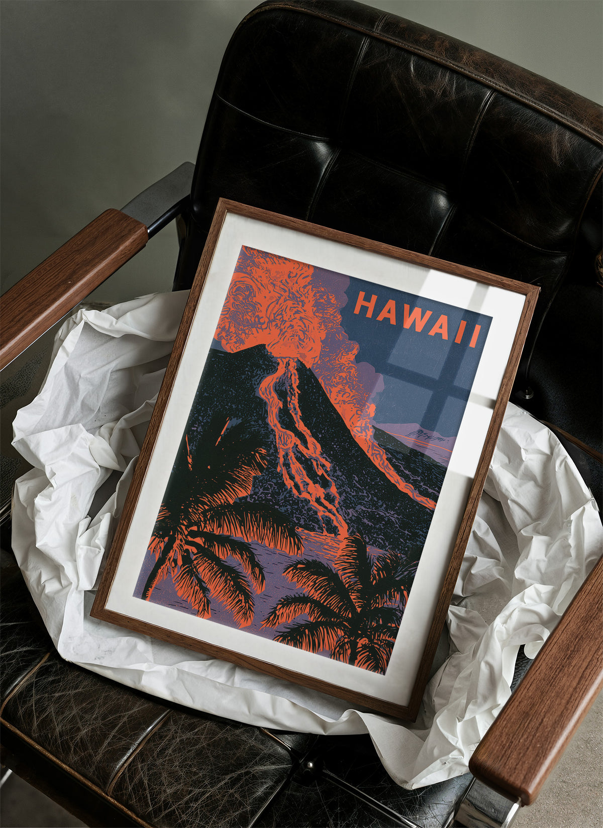 Volcano Lava Flow at Night