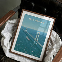 Mackinac Bridge Freighter Crossing