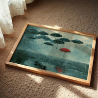 Red Umbrella Rises Above