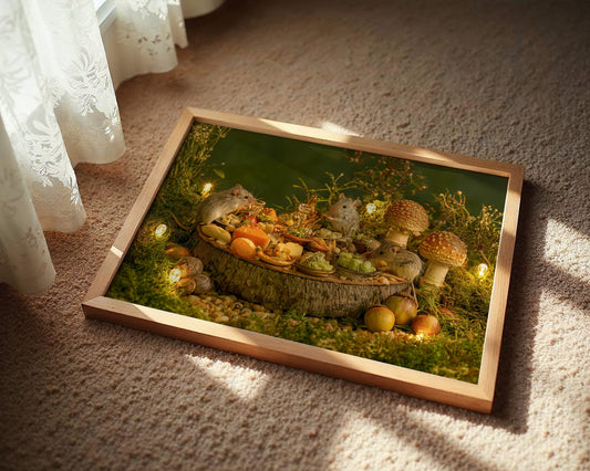 Woodland Mice Feast by Lantern