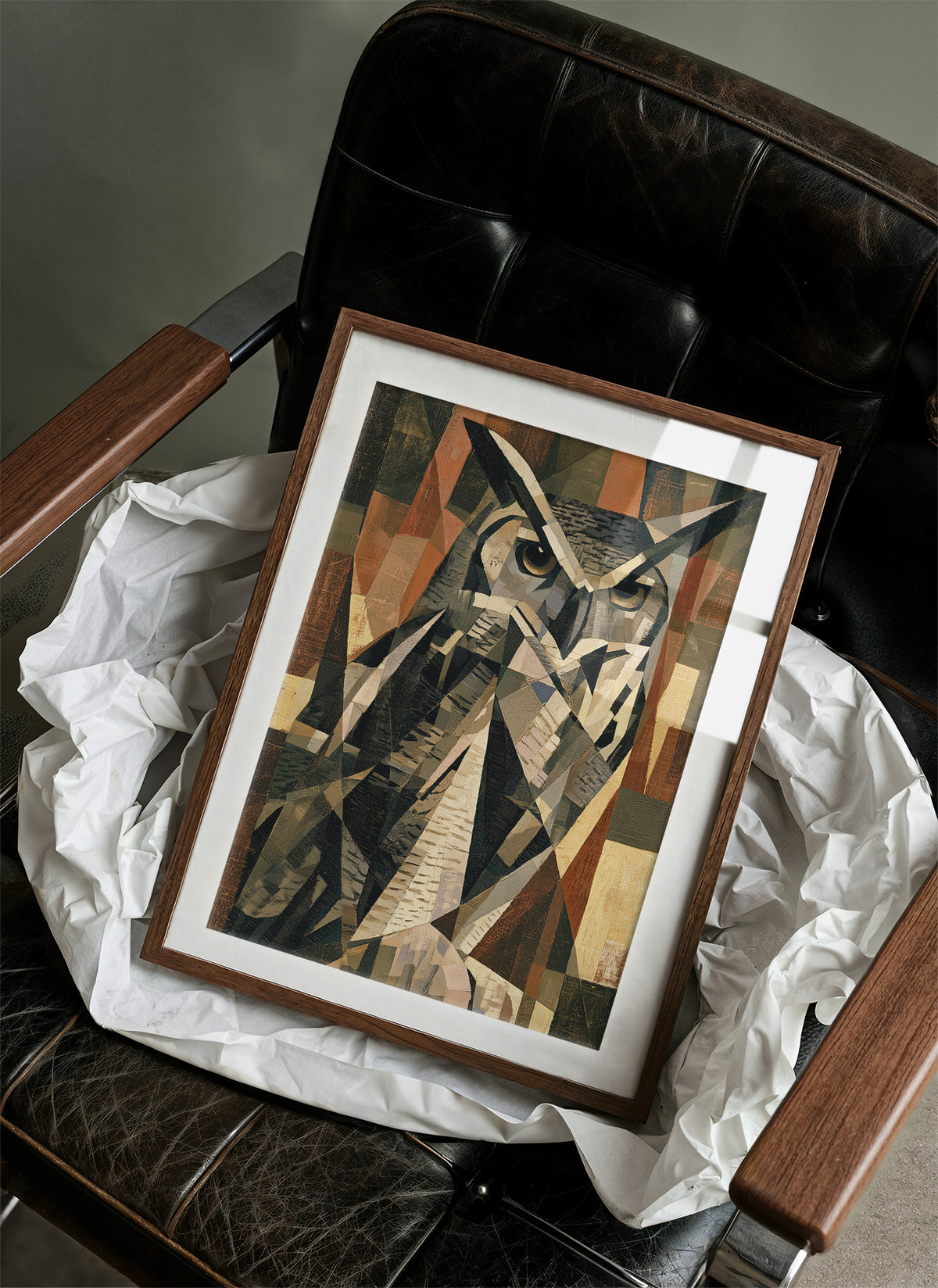 Cubist Great Horned Owl