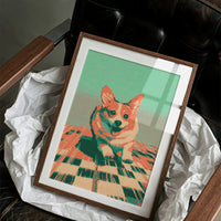 Pixelated Corgi Portrait Pop