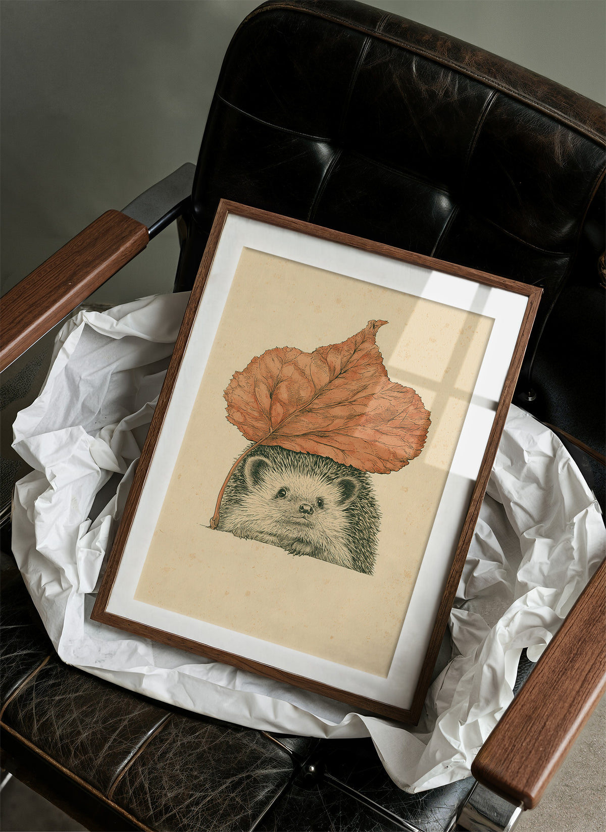 Hedgehog Autumn Leaf Umbrella