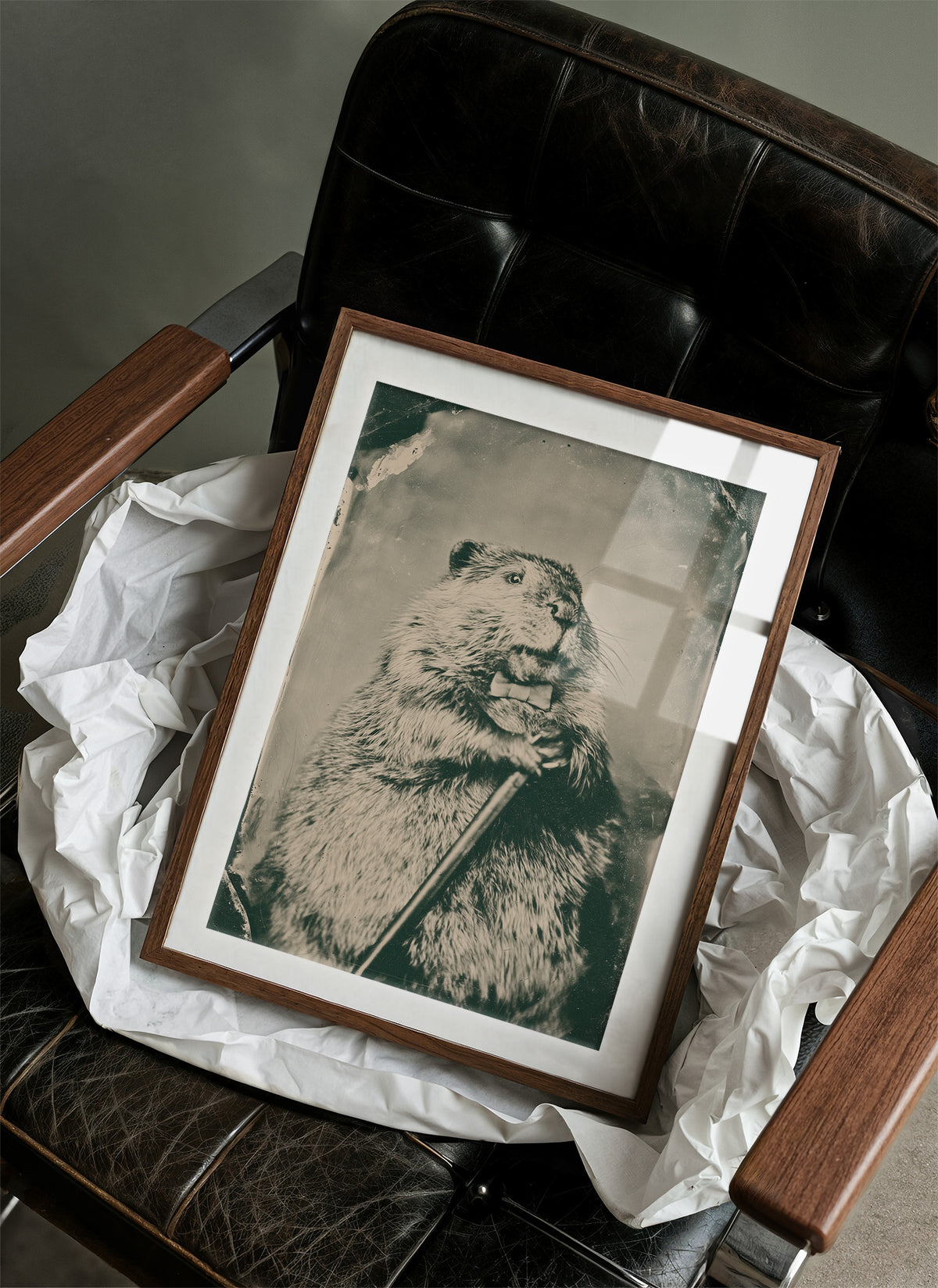 Groundhog Gentleman Tintype Portrait