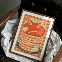 Fox Napping on Pancakes