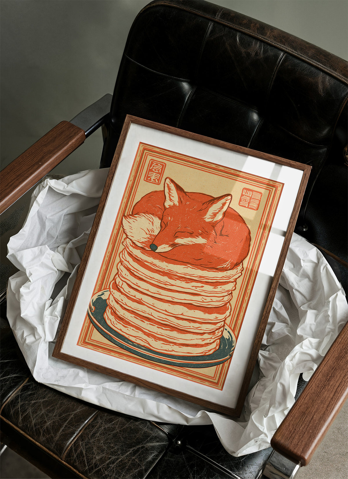 Fox Napping on Pancakes