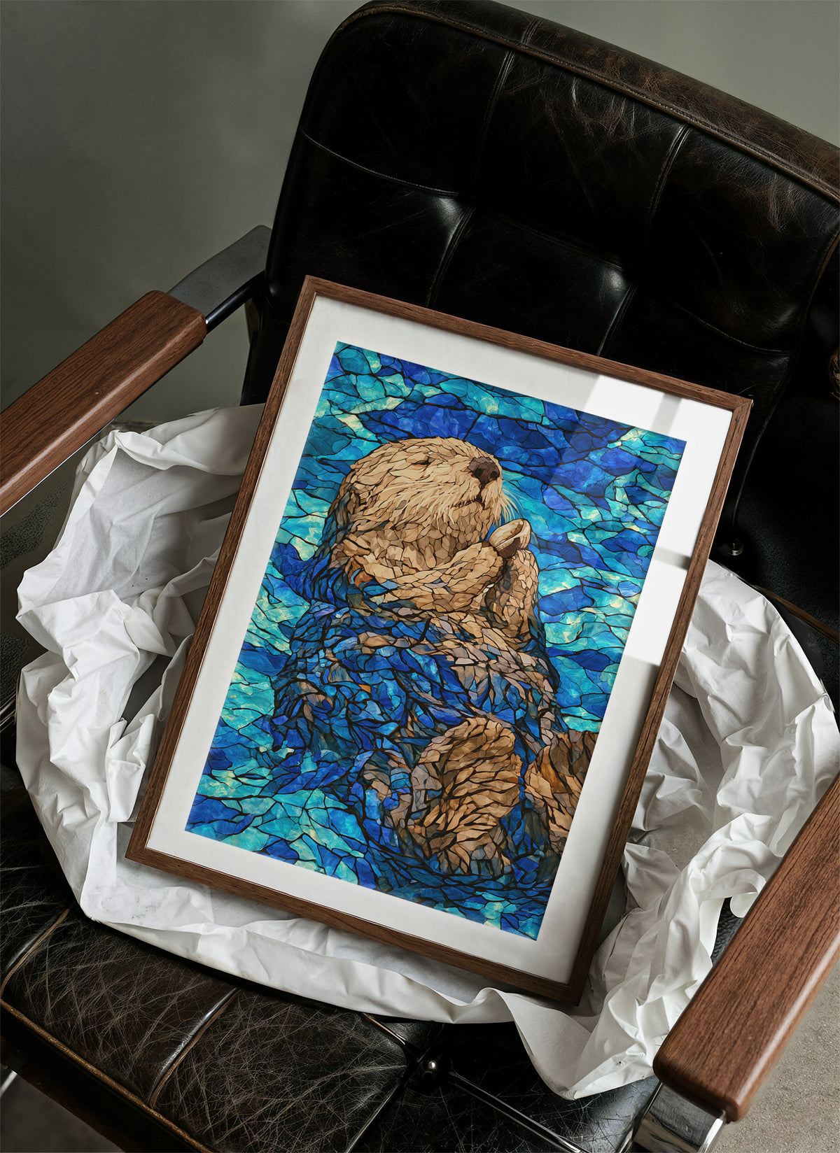 Stained Glass Otter Float