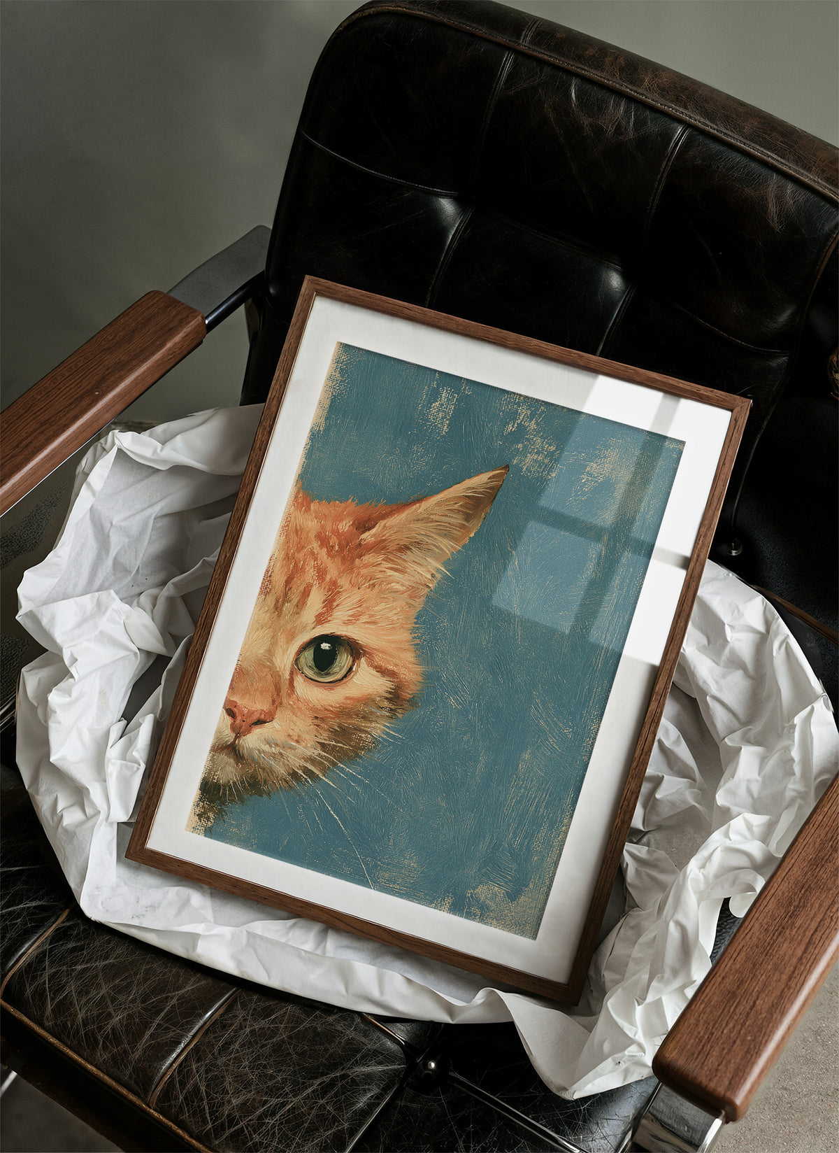 Ginger Cat Half Face Study