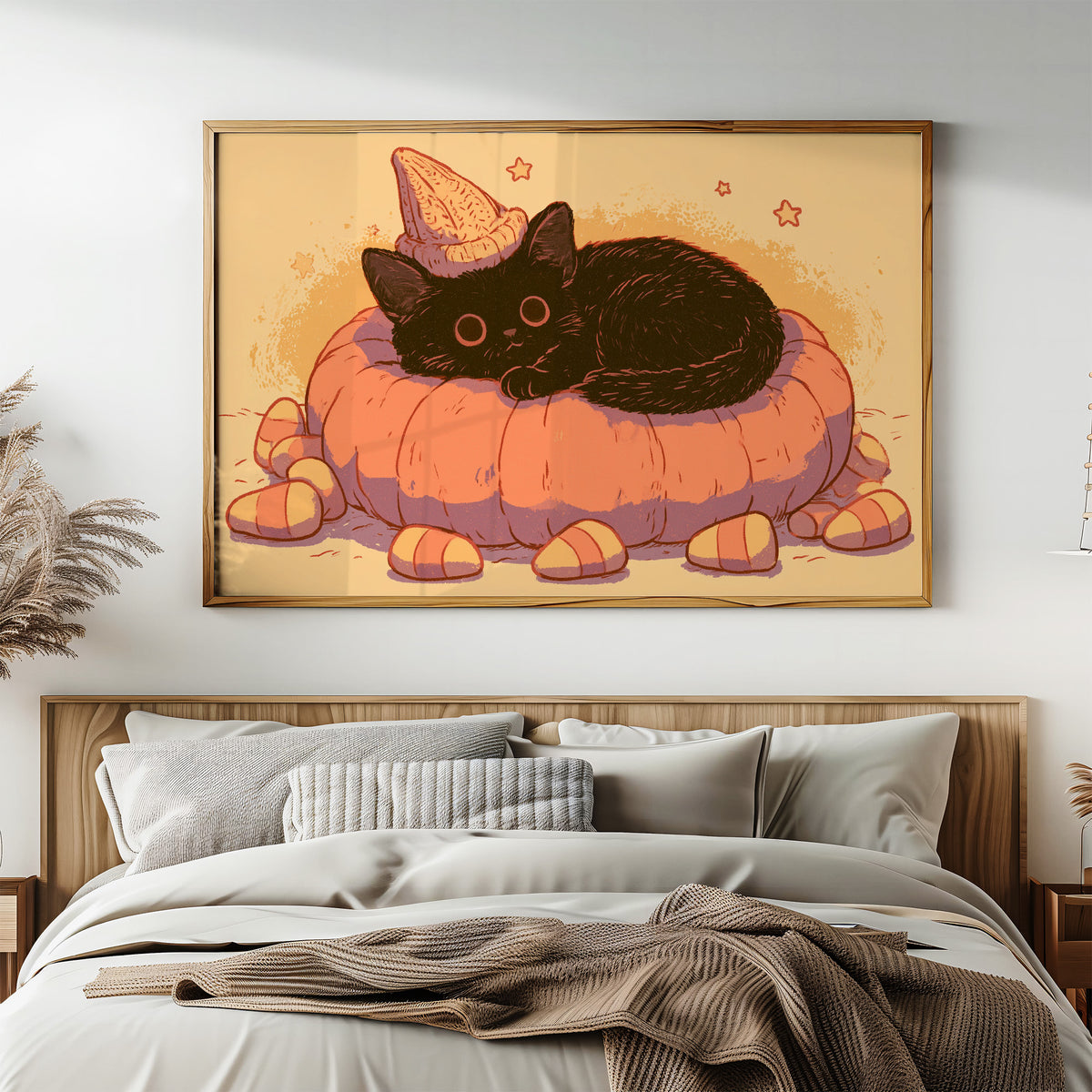 Sleepy Witch Kitten Pumpkin Nap