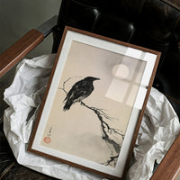 Raven Moonlit Branch Sumi-e