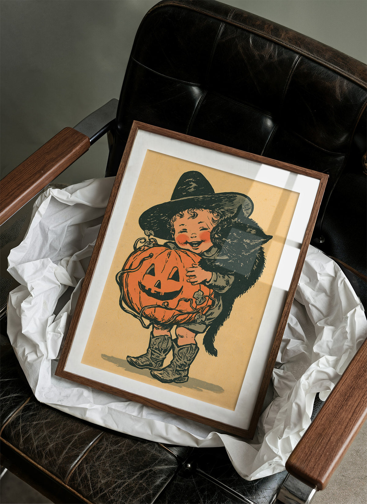 Vintage Halloween Child Pumpkin