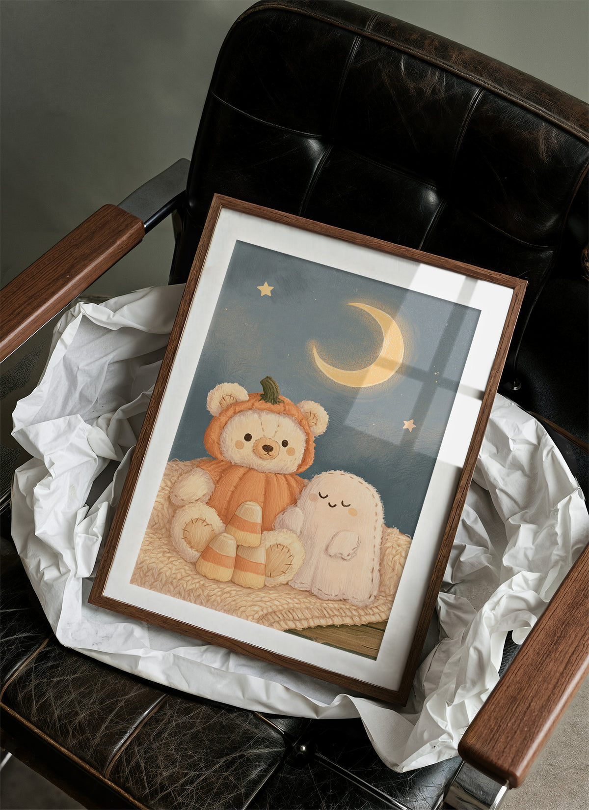 Cozy Bear Ghost Plushie Duo