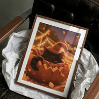 Kitten Napping in a Pumpkin Bed