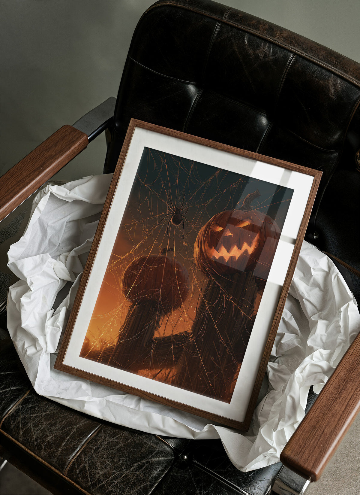 Spider's Watch Over the Jack-o'-Lanterns
