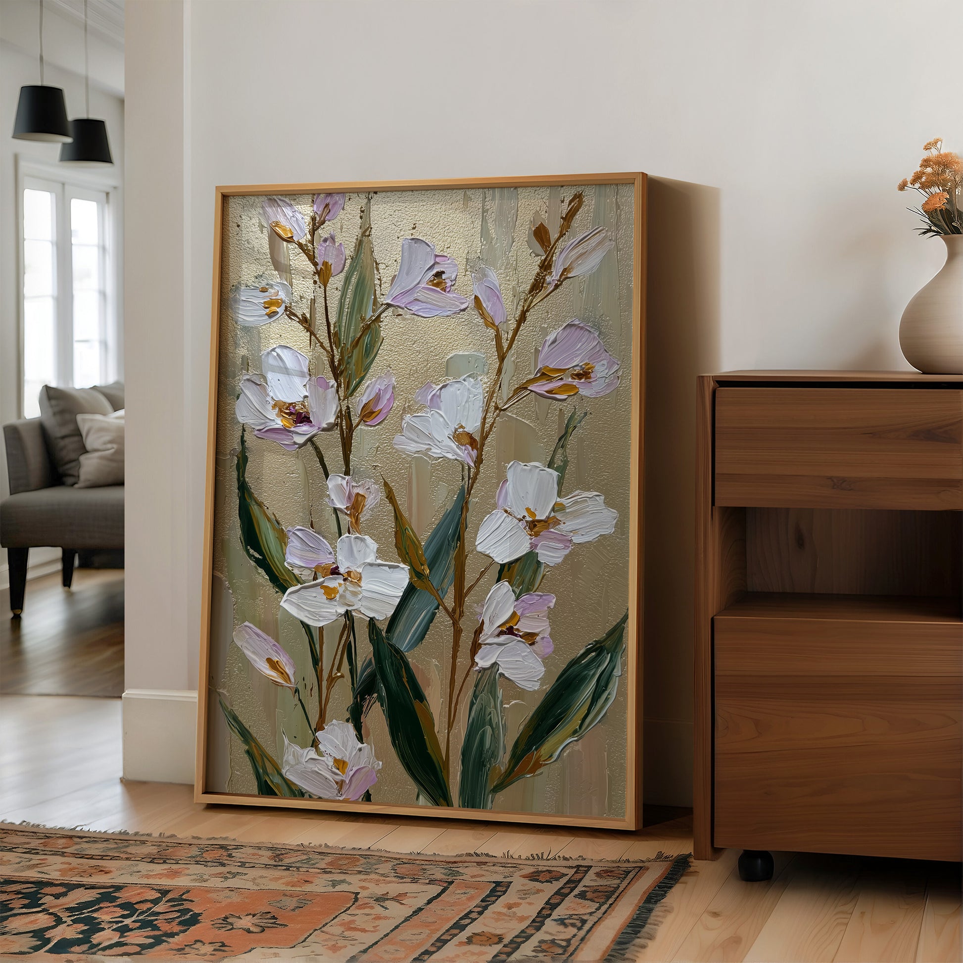 Lavender Blooms on Gilded Air
