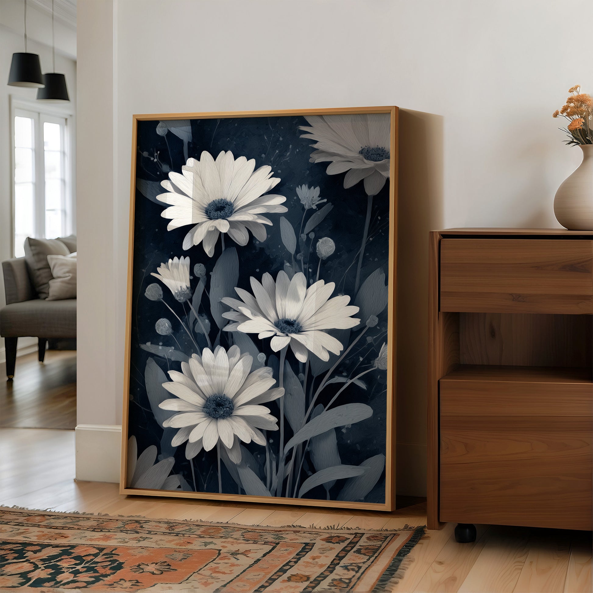 Three Daisies Holding the Dark