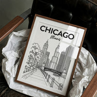 Chicago, Riverwalk Line Art