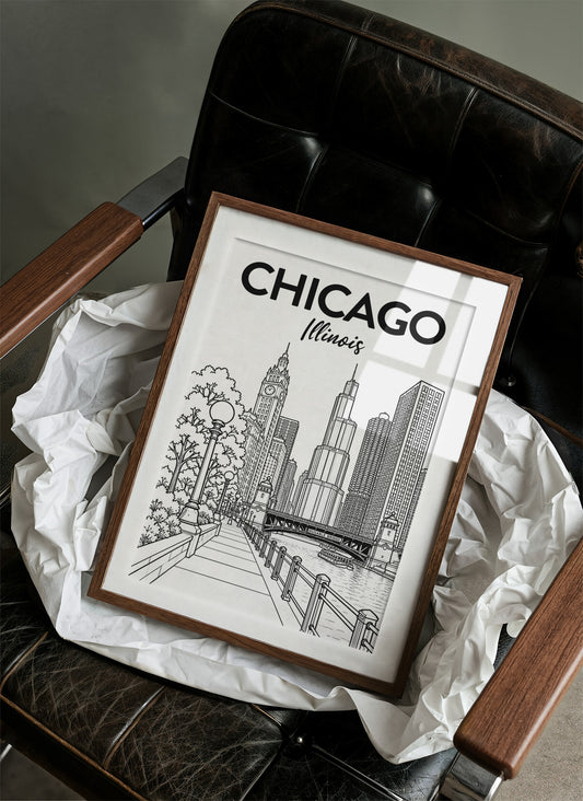 Chicago, Riverwalk Line Art