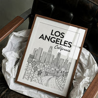 LA, Freeway Skyline Line Art