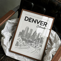 Denver, Winding Road Line Art