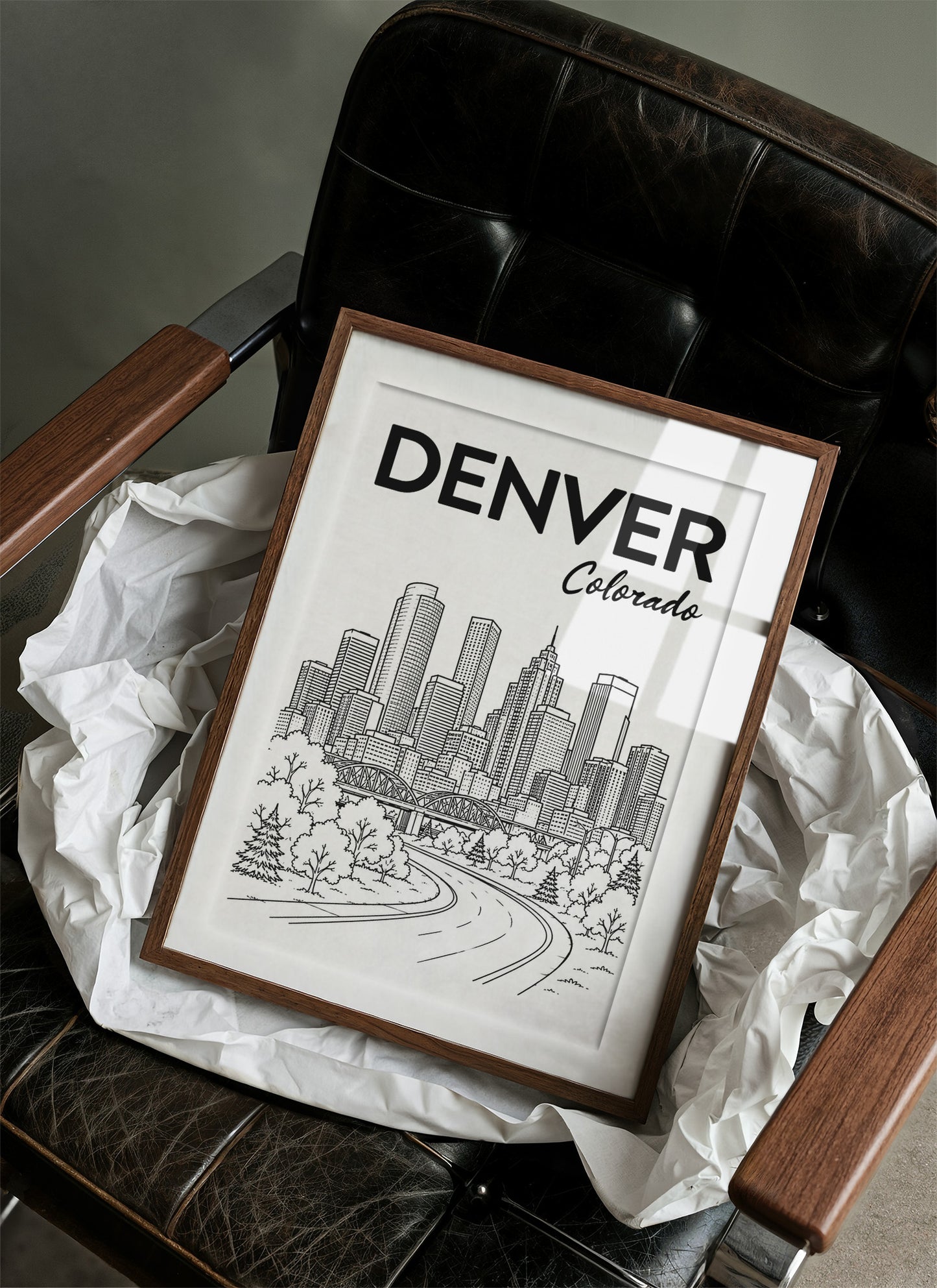Denver, Winding Road Line Art