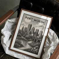 Fort Worth in Woodcut