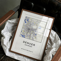 Denver, Mapped in Navy & Gold