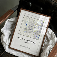 Fort Worth, Mapped in Navy & Gold