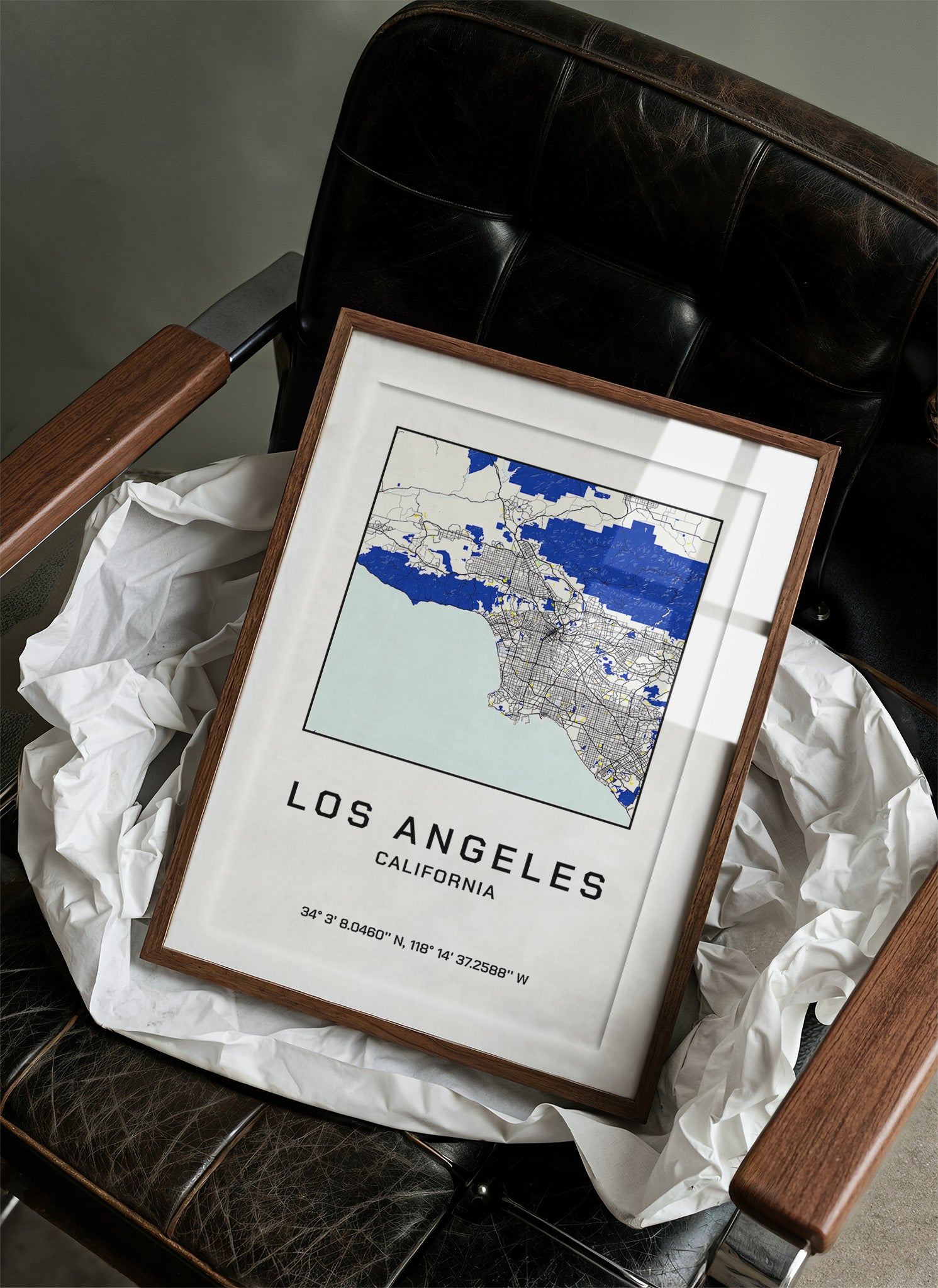 Los Angeles, Mapped in Navy & Gold