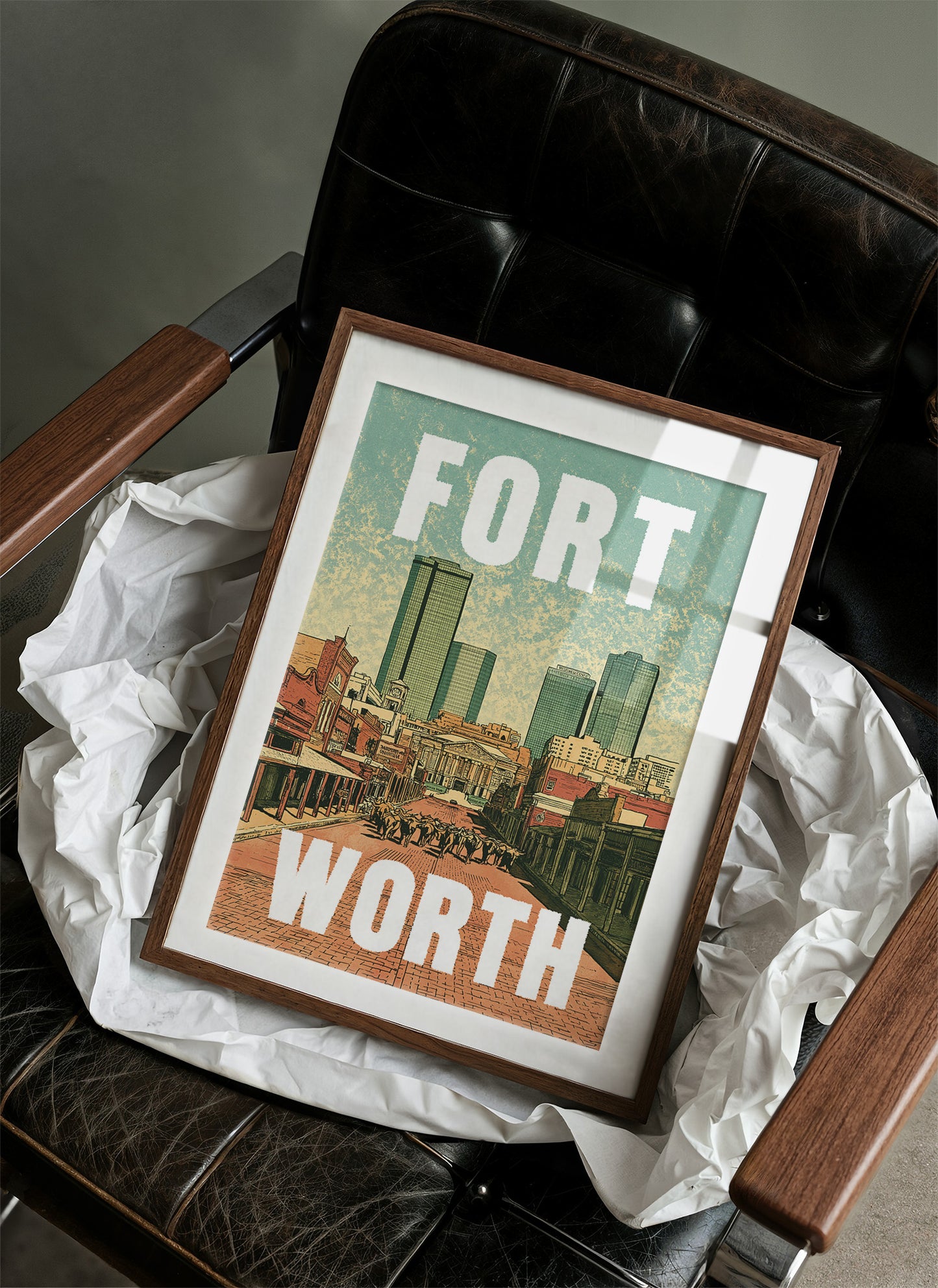 Fort Worth, Riso Print