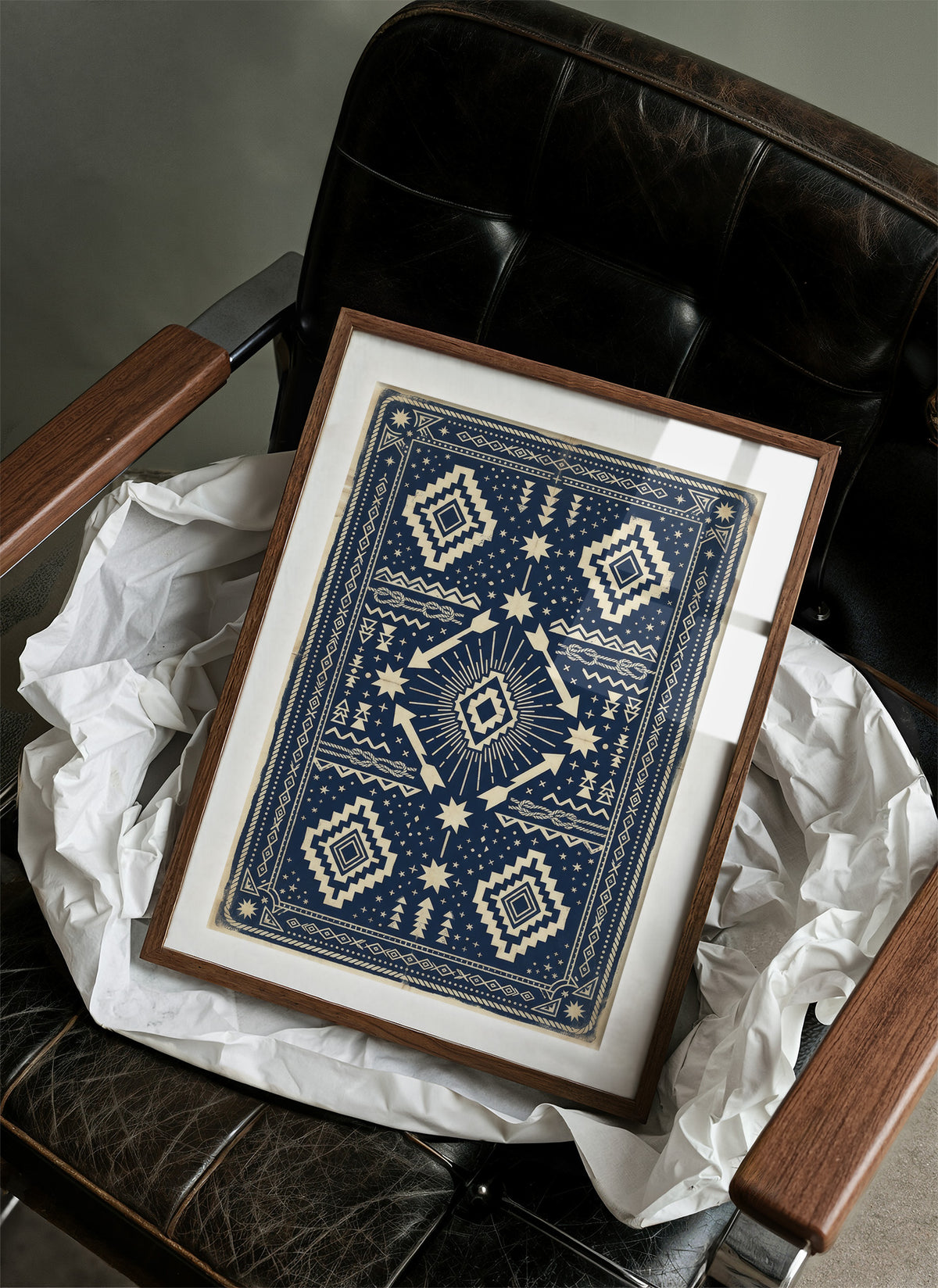 Indigo Southwestern Star Pattern