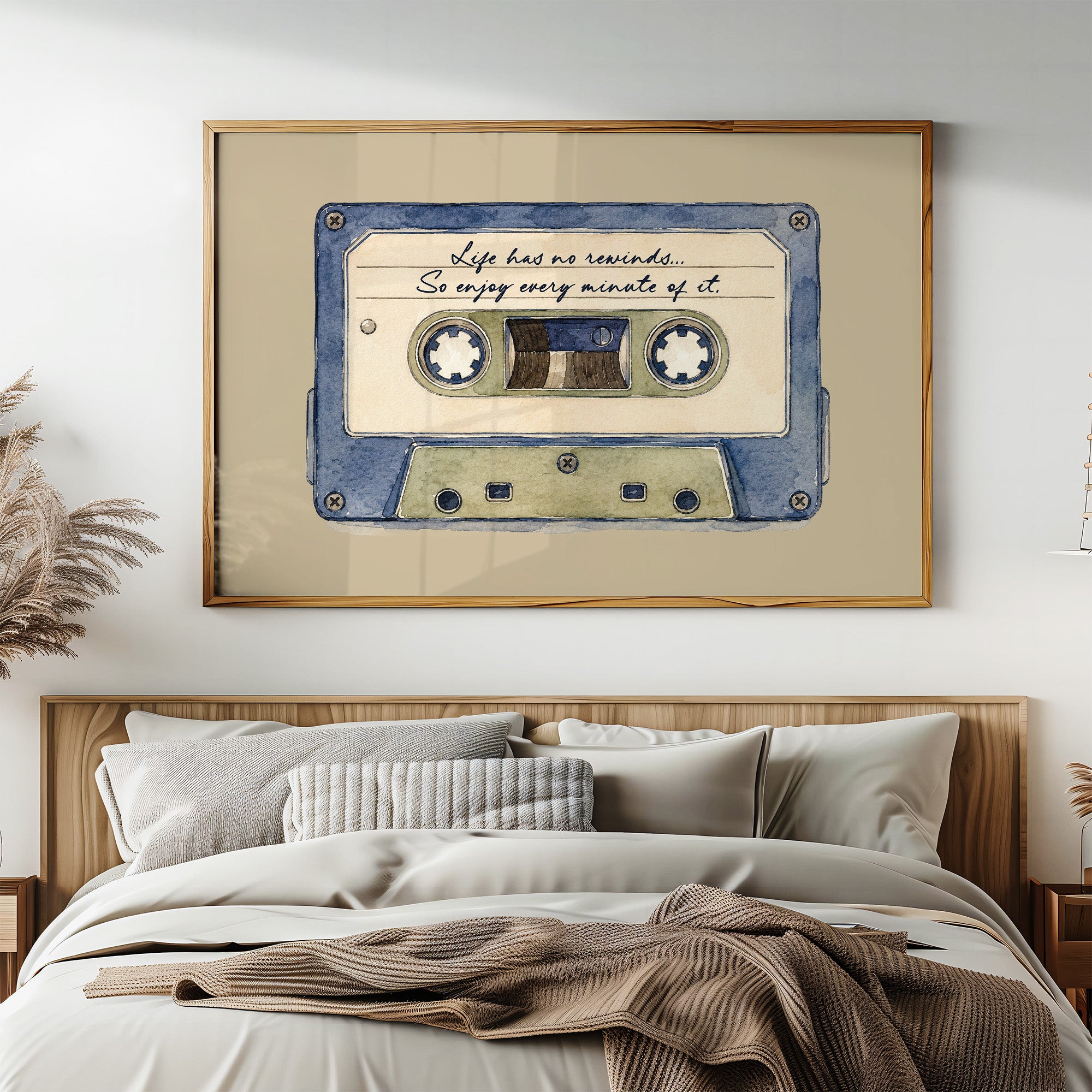 Watercolor Cassette Life Quote