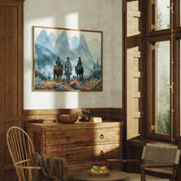 Three Riders Facing the Peaks
