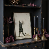 The Old Man Carrying Wildflowers — Surreal Figurative Print