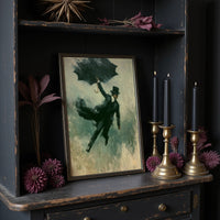 The Falling Gentleman — Victorian Surrealist Oil Print