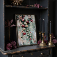 Climbing Roses on Plaster — Impasto Floral Painting