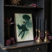The Falling Gentleman — Striding Through Storm Oil Print