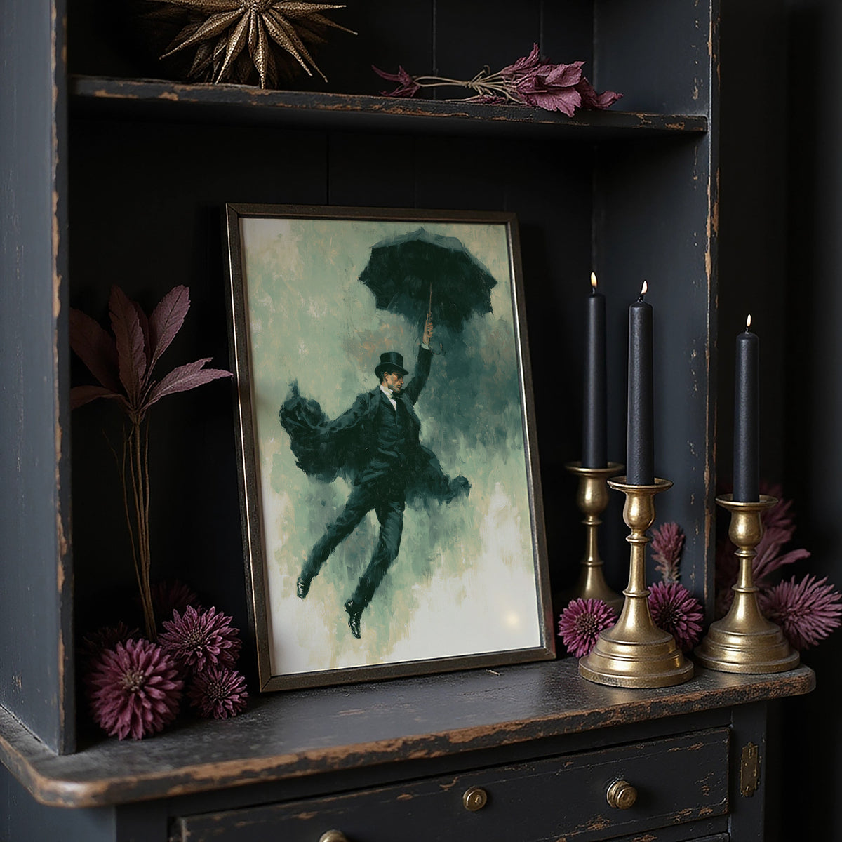 The Falling Gentleman — Striding Through Storm Oil Print