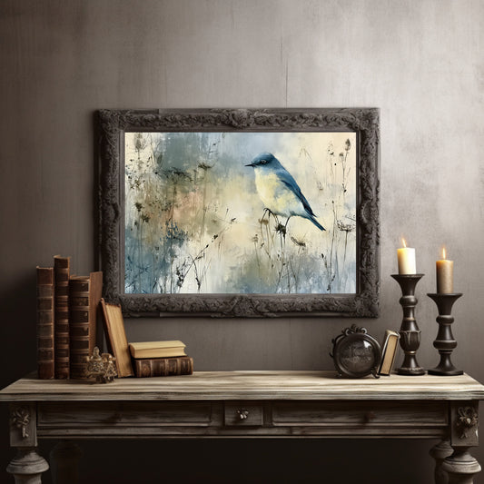 Bluebird in the Winter Haze