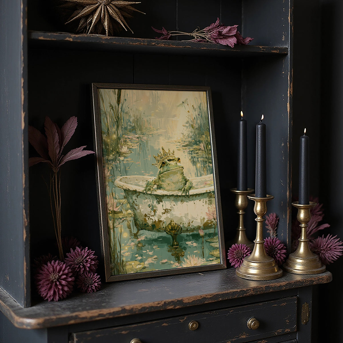 The Frog Prince's Bath — Fairy Tale Pond Painting