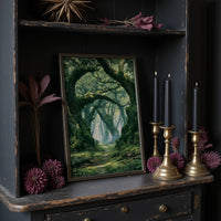The Mossy Archway — Ancient Forest Path Painting