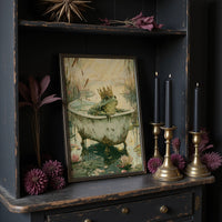 The Frog Prince's Bath — Golden Hour Pond Painting