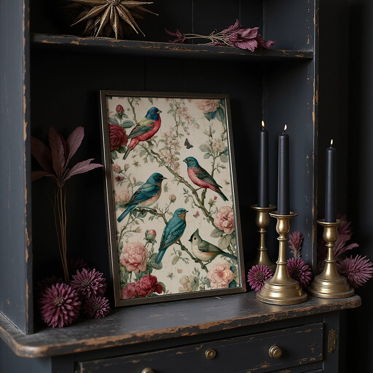 Songbirds and Roses — Vintage Chinoiserie Bird Print