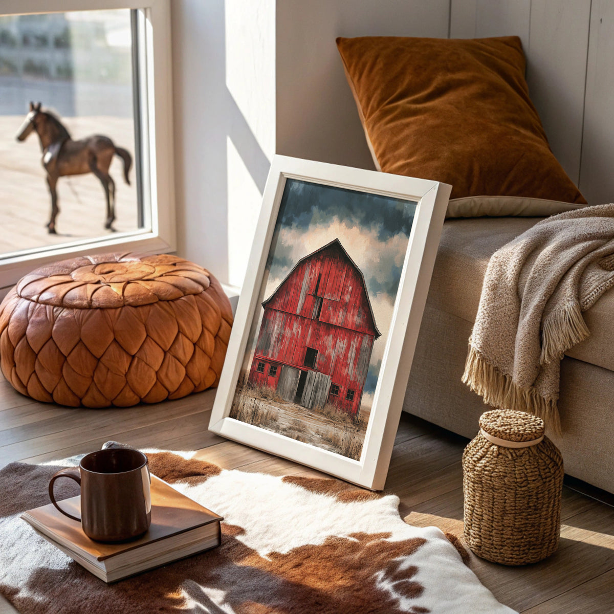 The Red Barn — Bold Decay Prairie Oil Painting