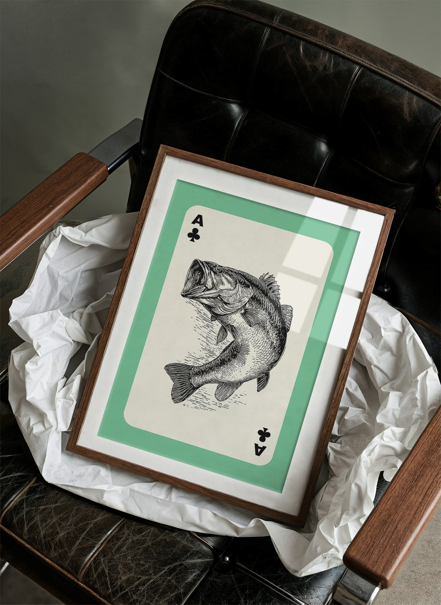 Ace of Bass — Clubs Playing Card Wildlife Print